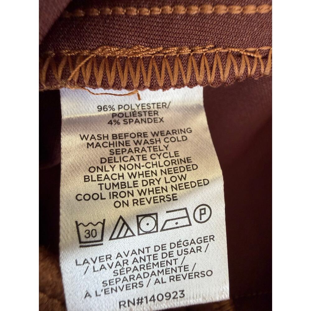 LOFT The Palmer Boho Western Chic Faux Suede Cognac Brown Wide Leg Pants Size 6 - Picture 9 of 13